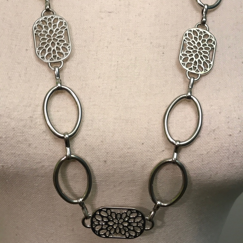 Statement Silver Chunky Necklace - image 2